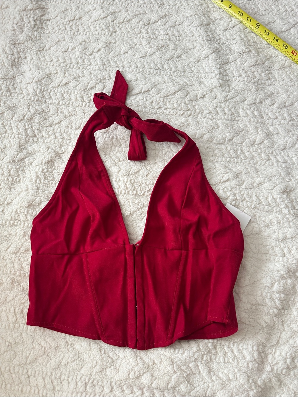 Red Halter Corset-Style Women's Top